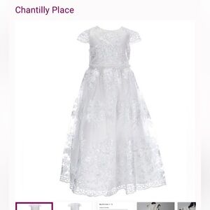Chantilly Place White Lace Kids Dress